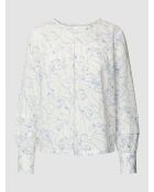 Blouse print sirène blanc/bleu