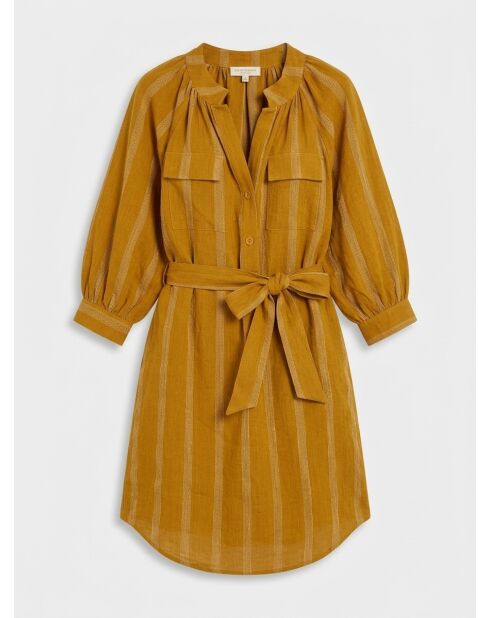 Alice senfgelbes Kleid aus 100% Leinen