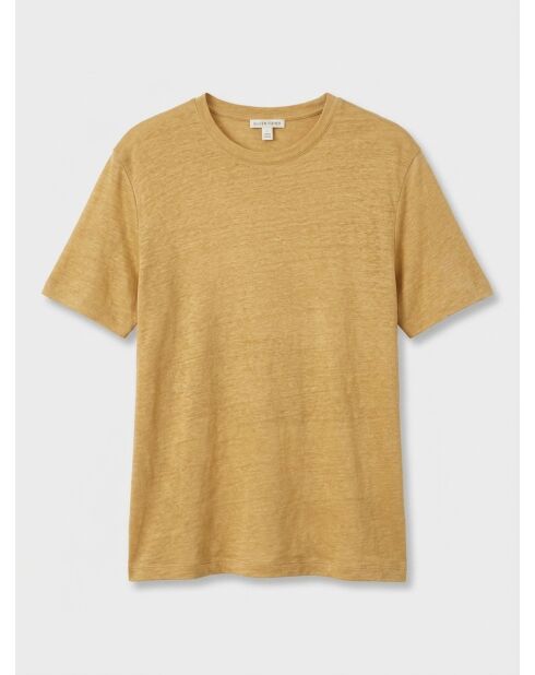 Camiseta Ariba 100% lino y lino en beige