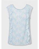 Haden himmelblaues Top mit Palmenmuster