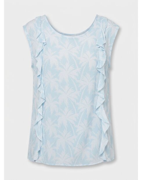 Haden himmelblaues Top mit Palmenmuster