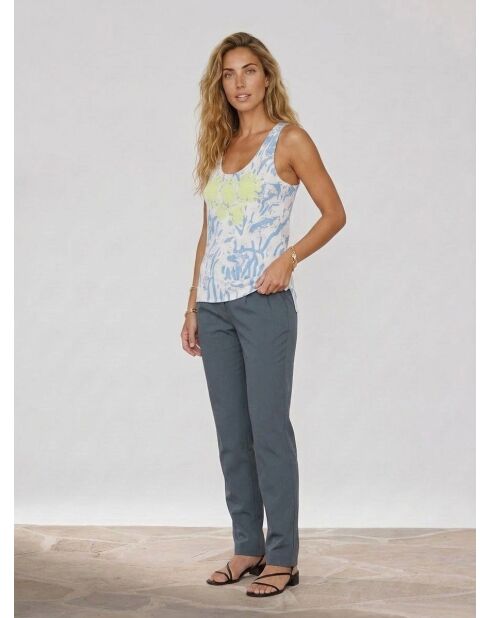 Blauwe gebreide tanktop Fausta