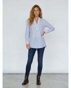 Blouse Popelin rayée bleue