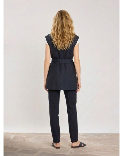 Gilet blazer sans manches bleu foncé