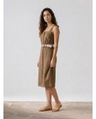 Khaki-Kleid Ritchie aus 100% Leinen