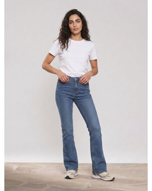 Mittelblaue Charm-Flare-Jeans mit hoher Taille