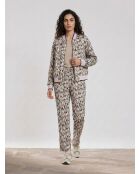 Flowy Hose Nina rosa/ecru/schwarz