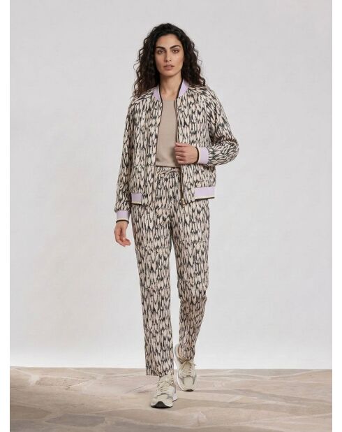 Flowy Hose Nina rosa/ecru/schwarz