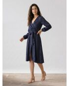 Kleid Dana mit farblich abgestimmten marineblauen Mustern