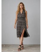 Josepha grau/orangefarbenes Kleid mit Wellenmuster