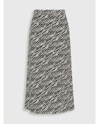 Jupe midi Librisa imprimée zèbre noir/blanc