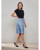Jupe 100% Soie forme patineuse bleue