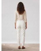 Weiße bestickte Pomme-Jeans