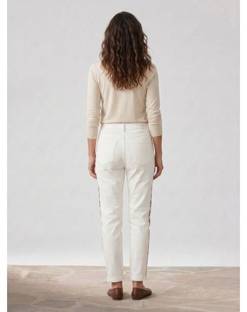 Weiße bestickte Pomme-Jeans