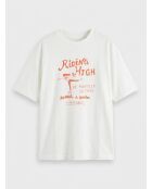 Lockeres ecrufarbenes T-Shirt aus 100% Bio-Baumwolle