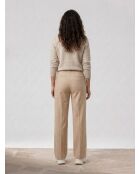 Edie Text Hose in regulärer Passform aus Wollmischgarn, beige