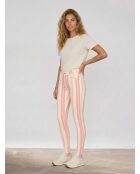 Gestreifte Jeans in Rosa/Ecru