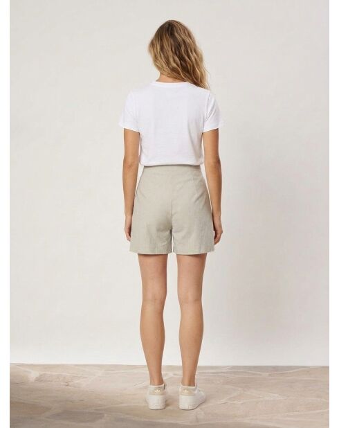 Wit/marineblauwe korte broek van Lenon