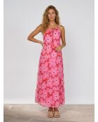 Rosa bedrucktes Kontrollkleid