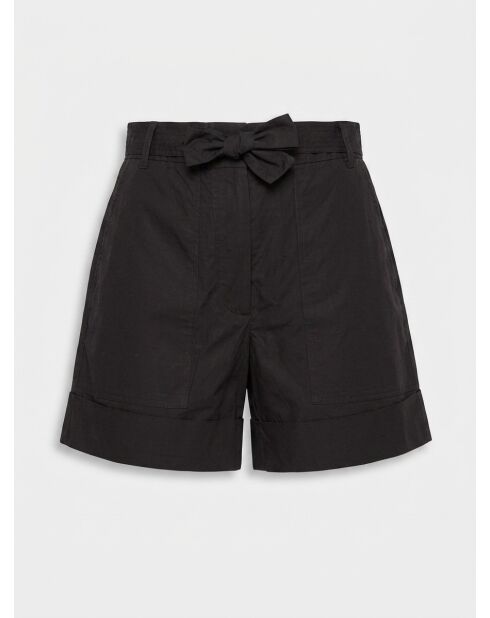 Schwarze Popelinshorts Mano