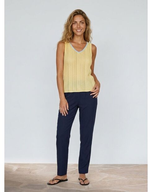 Top en maille Elodie jaune pâle