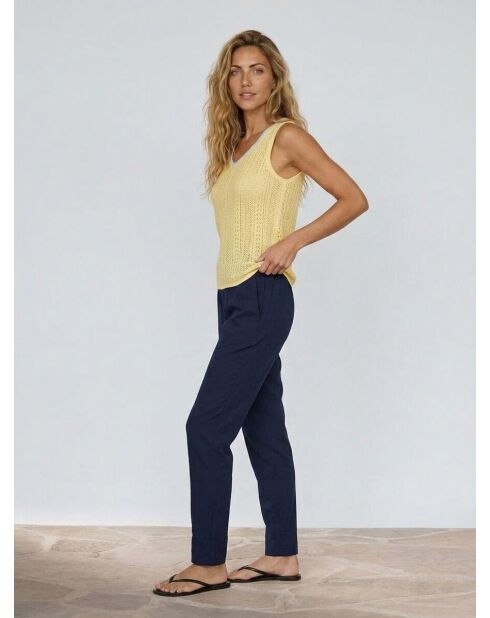 Top en maille Elodie jaune pâle