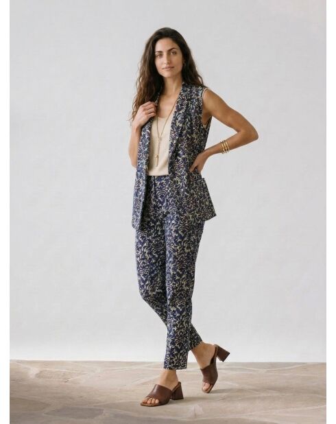 Giacca Lou con stampa blu/crema