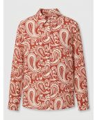 Camisa estampada naranja oscuro Coraz