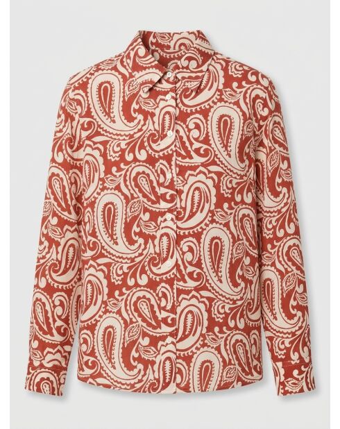 Camisa estampada naranja oscuro Coraz
