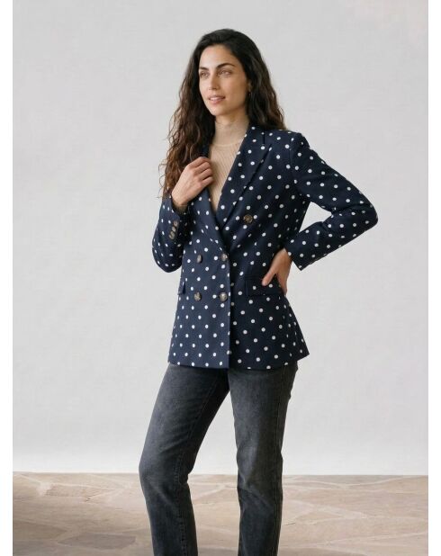 Giacca fluida Bloom blu/bianca