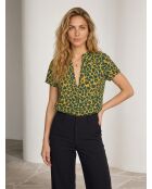 T-Shirt imprimé léopard jaune/vert