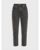 Schwarze Jeans für Mama aus gewaschenem Baumwollsegeltuch