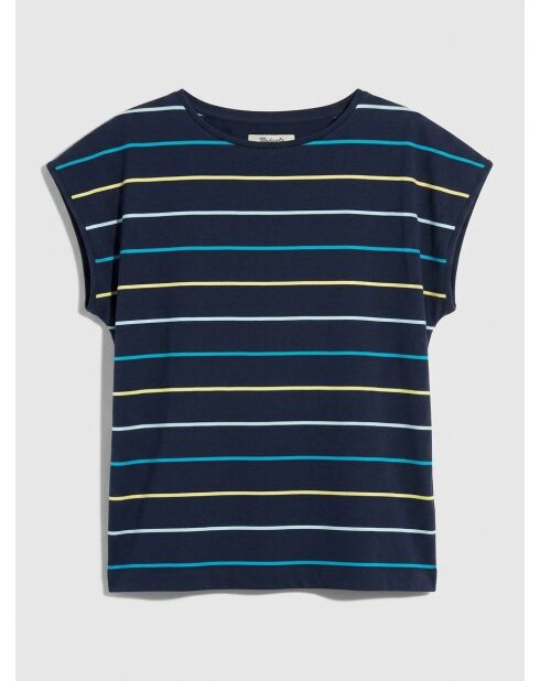 T-Shirt en Coton Fidela à rayures bleu marine