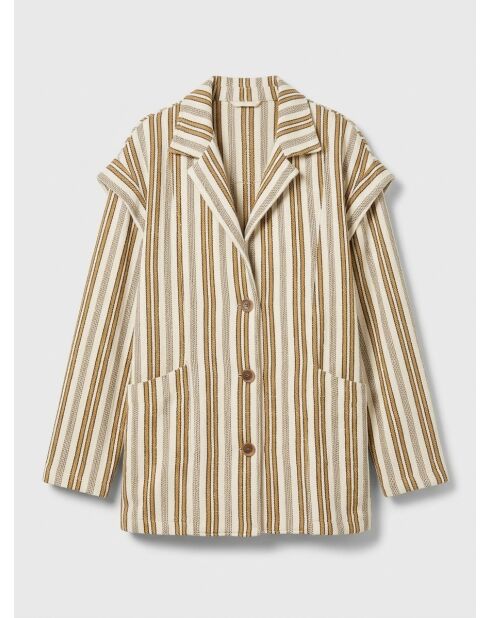 Volta Jacke gestreift roh weiß/braun