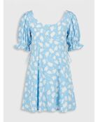 La Barben Minikleid mit blauem Blumendruck