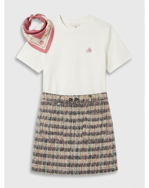 T-Shirt 100% Coton Bio Foulard blanc