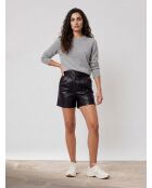 Zwarte Lise short van imitatieleer