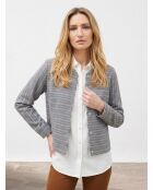 Veste en Laine mélangée Danila rayée bleu marine