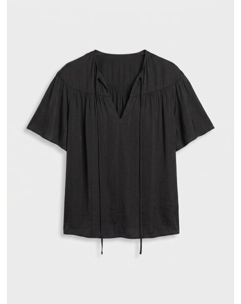 Schwarze Spitzenbluse