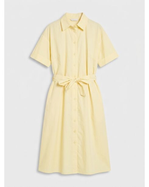 Gelbes Popeline-Kleid aus Mikro-Biobaumwolle