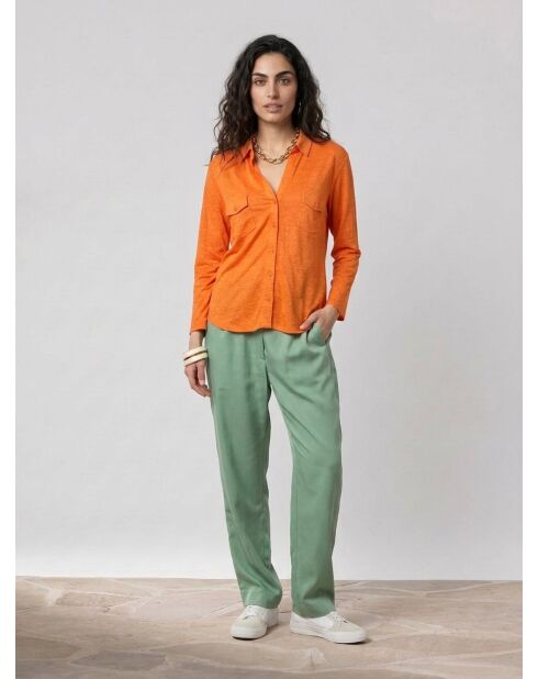 Camisa Quassilda Apricot 100% lino