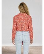 Chemise droite Pegy à fleurs rouge
