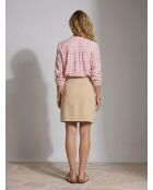 Carina rosa karierte, lockere Bluse