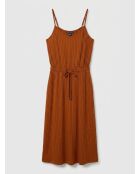 Hellbraunes Top aus geripptem Jersey mit Riemen
