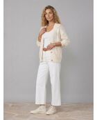 Ausgefallener Cardigan aus Leinenmischgewebe in Ecru