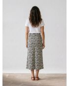 Jupe midi Librisa imprimée zèbre noir/blanc