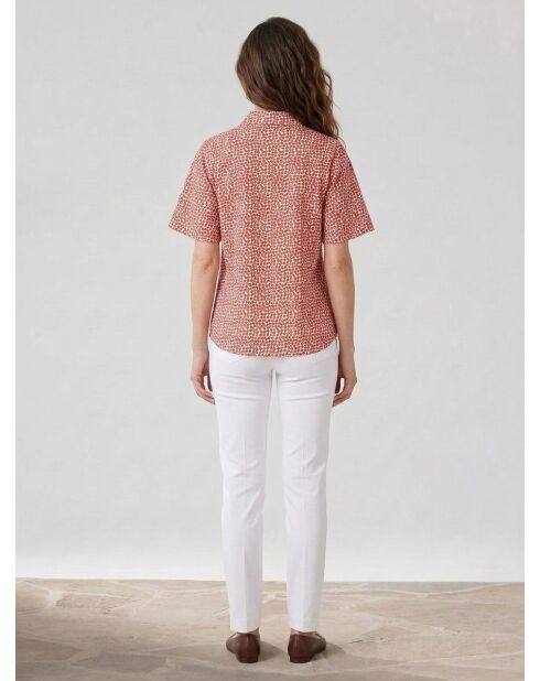 Fantine shirt met rood aardbeienpatroon