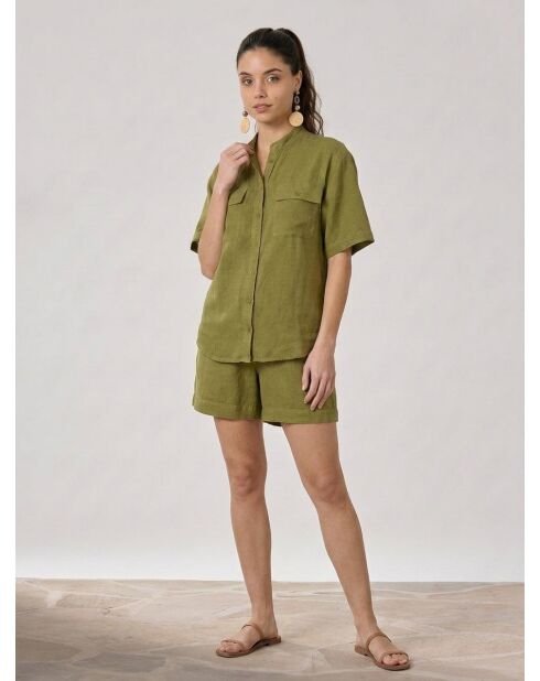 Camisa Citizen matcha 100% lino