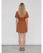 Braunes Minikleid Romance Spring Romance mit Leopardenmuster