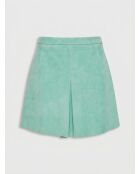 Jupe en Velours de Cuir Pop vert menthe